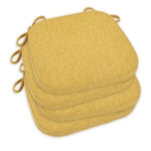 New Sinosso 2 Pack Memory Foam Dining Chair Cushion Set in Mustard Yellow